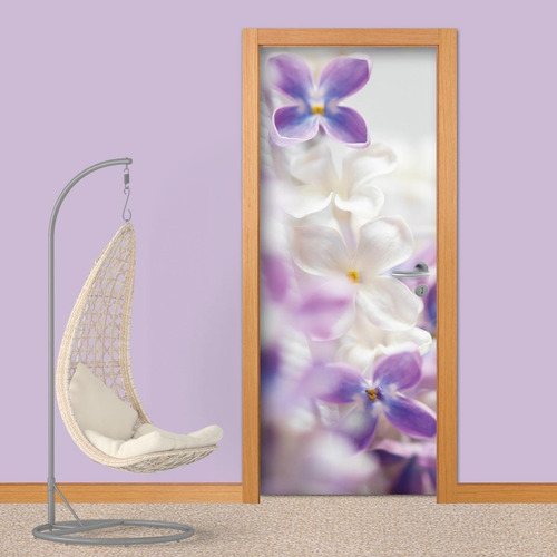 Adesivo Para Porta De Madeira Ou De Vidro Floral E Flores 3d