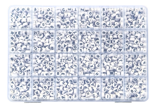 Caja De Cuentas Con Letras 1000 Unidades + Caja Plástica