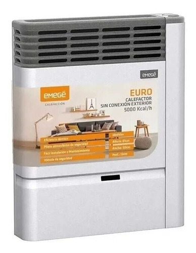 Calefactor Emege Euro 3150 Sin Salida 5000 Multigas