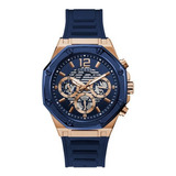 Reloj Guess Gw0263g2 Azul Caballero Color Del Bisel Oro Rosa