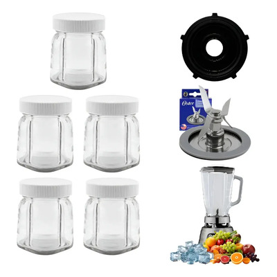 Kit De 5 Mini Vasos Cristal Completo Para Oster | Meses sin interés