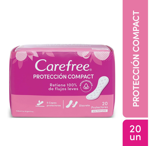 Carefree Protectores Diarios Protección Compact 20 Unidades