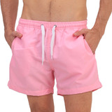 Short De Baño Masculino Liso Verano Malla