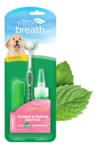 Kit De Cuidado Bucal Tropiclean Fresh Breath Puppy Con Cepil