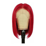 Peluca De Cabello Humano Corta Estilo Bob Rojo, 10 