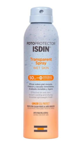 Fotoprotector Isdin Spray Transparente Wet Skin Fps50 250ml