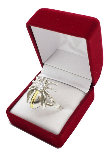 Anillo Mujer Hombre Plata 925 Y Oro Forma De Araña Spider