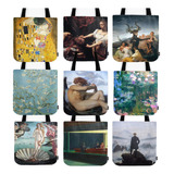  Tote Bag Arte Iconico Bolsa Tela Monet Goya Klimt Hopper Color The Kiss - Gustav Klimt