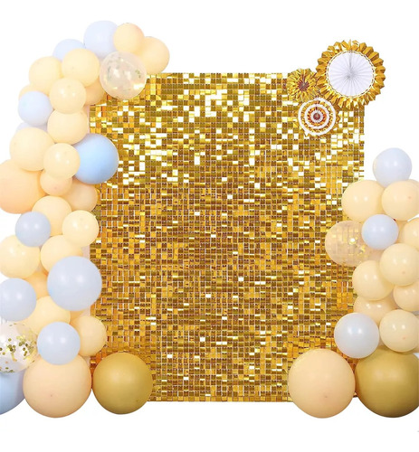 Panel Decorativo Shimmer Wall Brillo 4d 15 Piezas 30x30 Cm Color Dorado