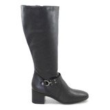 Bota Feminina Bottero Cano Longo Couro Preto 347804