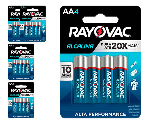 20 Pilhas Alcalinas Aa Rayovac  (5  Cart)