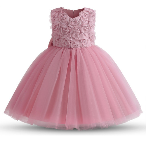 Vestido De Fiesta De Princesa Rosa Barbie Flower Girl