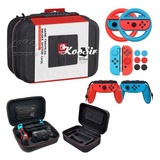 Kit 13 Em 1 P/ Nintendo Switch C/ Bolsa+case+volante+grips