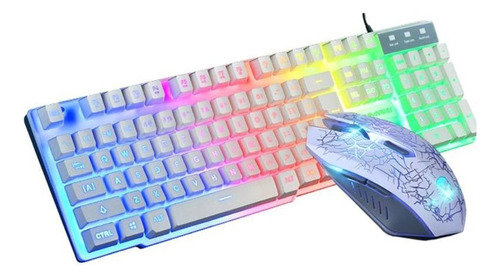 Teclado Led + Mouse Kit Pc Teclado Mecânico Para Jogos