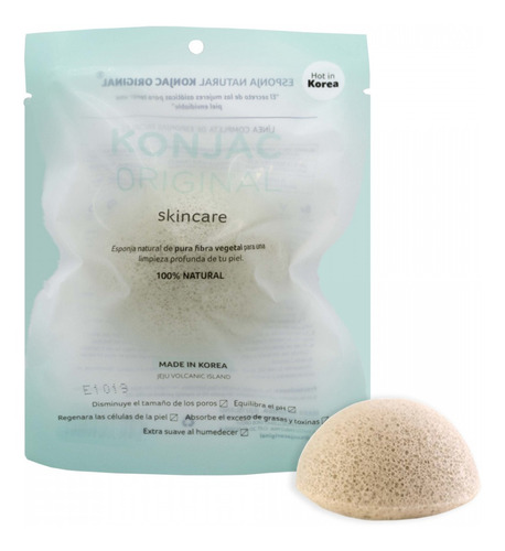 Konjac Esponja Natural Limpieza Facial Verde Piel Mixta