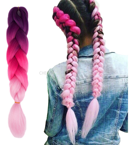 2 Pzs Extensiones De Trenzas Africanas Kanekalon