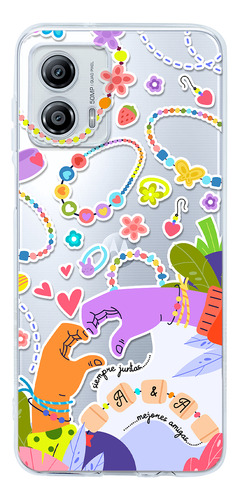 Funda Para Motorola De Amigas Pulseras Bff Con Sus Iniciales