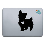 Calcomanía Sticker Vinil  Laptop Perro Yorkie Terrier Mod2