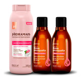 1 Creme Rosa Mosqueta 500ml + 2 Óleos Mosqueta 100ml Farmax 