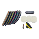 Kit Pulido De Ópticas 7 Pads + Backing Plate (4 Pads Lija)