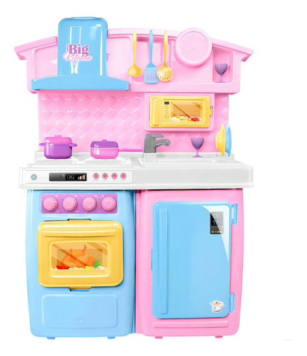 Cozinha De Brinquedo Big Kitchen Azul Claro Roma Brinquedos Cor Azul-claro