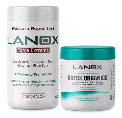 Botox Orgânico Lanox 500g + Mascara Força Extrema 1kg