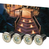 4 Balizadores Spot Led Cob 3w Ip66 Bivolt Luz Branco Quente 