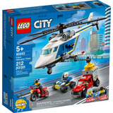 Juguete Policía Persecución Lego En Helicóptero 60243 Cantidad De Piezas 212