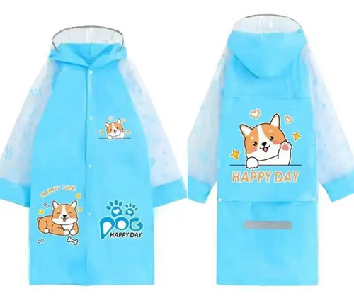 1pcs Niños Impermeable Animado, Capucha