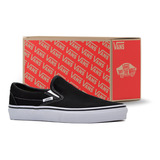 Tenis Vans Original Slip On Negro Blanco Choclo Elasticos