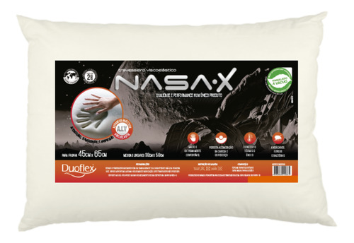 Travesseiro Ortopédico Nasa-x Duoflex Ns3200 45x65 Branco
