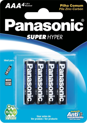 Pilha Comum Panasonic Aaa (12 Pilhas)