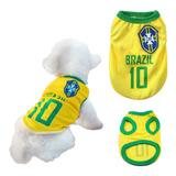 Camiseta Camisa Brasil Para Cachorro Gato Roupa Pet Copa