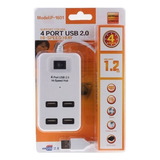 Multipuerto Usb 2.0 Hub 4 Puertos Largo Cable 1.2m P 1601