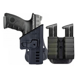 Coldre + Porta Carregador Externo P/ Pistola Beretta Apx 9mm