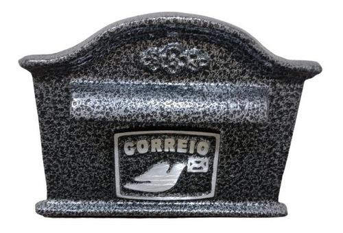 Caixa De Correio  Soft Preto Craqueado Embutir Muro 22x22cm