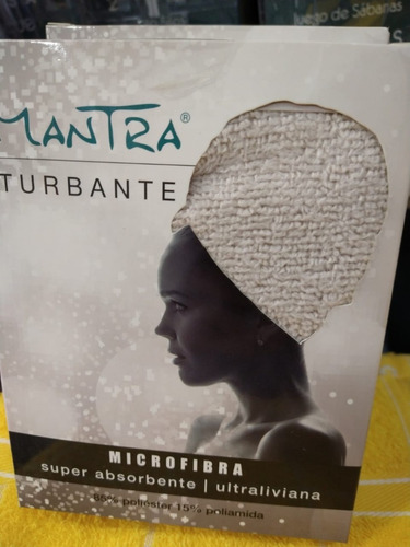 Turbante Toalla De Microfibra. Botón De Ajuste . Caja