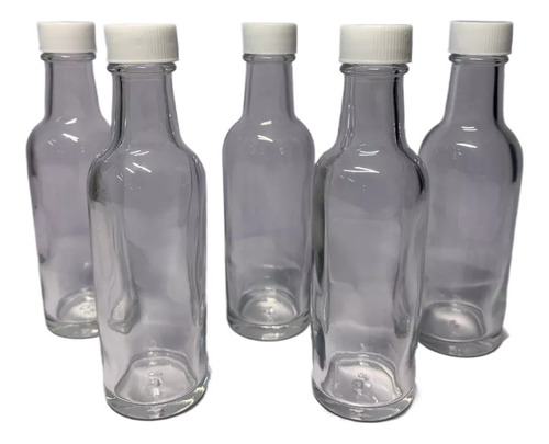 Botella Vidrio Redonda 50 Ml, Tequilera Mini Aluminio (40pz)