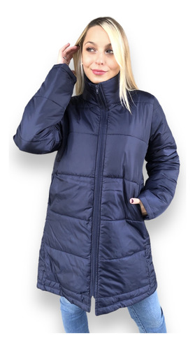 Campera Mujer Inflable Puffer Abrigada Talles Grandes Larga