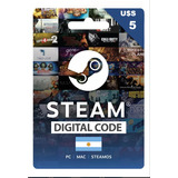 Saldo Steam - 5 Dólares - Cartera Steam Wallet Argentina