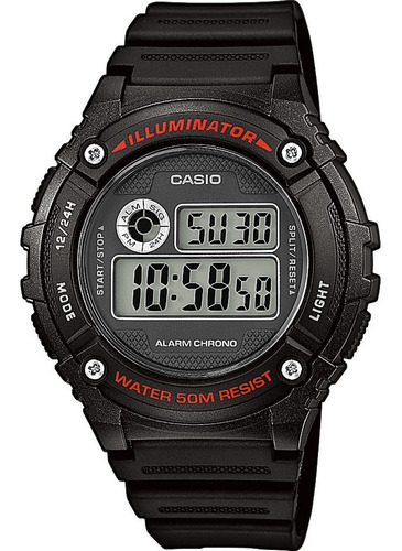 Reloj De Pulsera Estándar Casio W216h1avdf Para Hombre, Color De La Correa: Negro