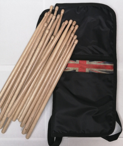 Baquetas Bateria 5a 10 Pares+ Baquetero