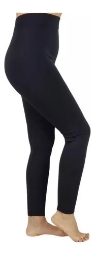 Calza Sin Costura Leggins Forrada Con Polar Bambú  Tiro Alto