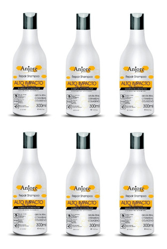 Kit 6 Shampoo Pós Química Alto Impacto Anjore Atacado