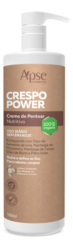Creme De Pentear Nutritivo Crespo Power Vegano Apse 1000ml