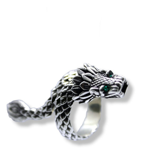 Quetzalcóatl Anillo Plata 925 Maciza Hombre Mujer Ajustable 