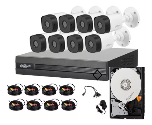 Dahua Kit De 8 Cámaras B1a21 Resolución De 2mp 1080p Dvr Coo