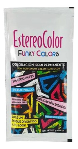 Estereocolor Tintura Fantasia S/amoniaco Ni Oxidante 47 Gr.