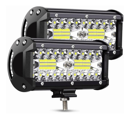 Par Faros 7''auxiliares 120w Triple-fila 6000k