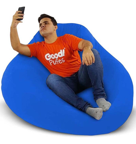 Puff Gamer Flex Cor Azul Royal - Enchimento De Pérolas